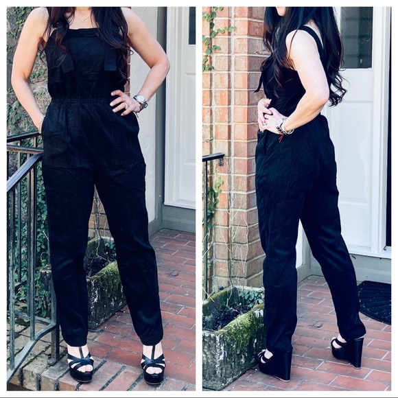 ShopEvelynne Pants - Fabulous black corduroy side pockets jumpsuit